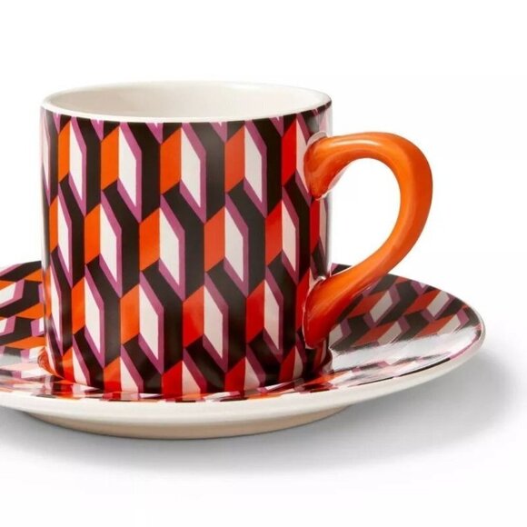 DVF for Target Arrow Geo Mug Drinkware Set Saucers Stand - Diane Von Furstenberg - Picture 3 of 5